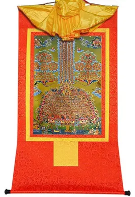 Productafbeelding van Tibetaanse Wanddecoratie Thangka met Brocade