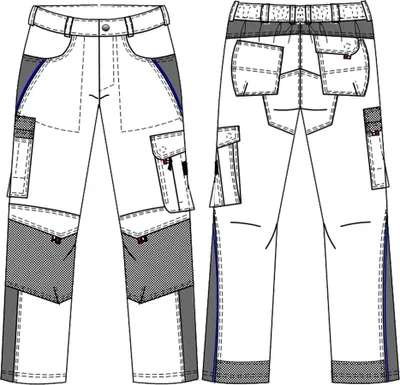 Produktbild von beb HANDWERK Damen Bundhose INFLAME Polyestermix Blau/Schwarz 44