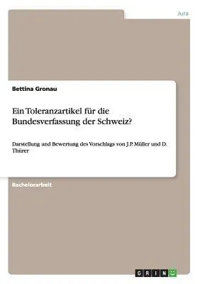 Produktbild von Ein Toleranzartikel für die Bundesverfassung der Schweiz?