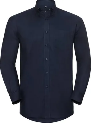 Produktbild von Russell Oxford Herren Hemd, langärmlig, pflegeleicht BC1023 (44) (Helles Marineblau)