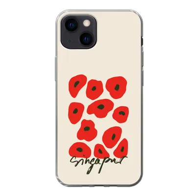 Produktbild von MuchoWow® Handyhülle Schutzhülle Hülle für iPhone 13 mini Blumen - Mohn - Muster Silikon Softcase Handy Hülle - Softcase