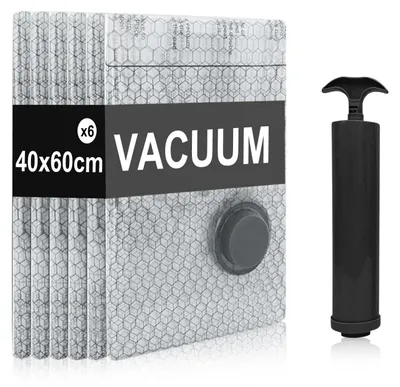Produktbild von Set mit 6 Vakuumbeuteln zur Kleideraufbewahrung mit Pumpe