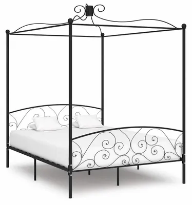 Produktbild von vidaXL Himmelbett-Gestell Schwarz Metall 180 x 200 cm