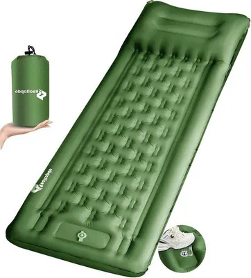 Produktbild von Famanu Schlafmatte 12 cm ultraleicht aufblasbar - wasserdicht und faltbar - grün