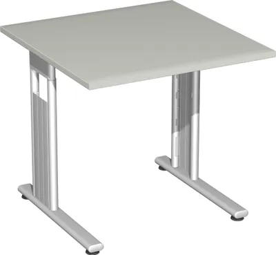 Produktbild von Geramöbel Schreibtisch feste Höhe, 800x800x720, Lichtgrau/Silber, S-618101-LS