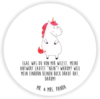 Produktbild von Mr. & Mrs. Panda magnet Einhorn Wut - Weiß - Geschenk, Memohalter, Unicorn, für kühlschrank, Nein, pinnwand, Kühlschrankmagnet, Einhörner, pinwand, Arbeit, Büro