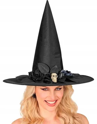 Produktbild von Widmann Hexenhut mit Totenkopf und Blumen für Halloween