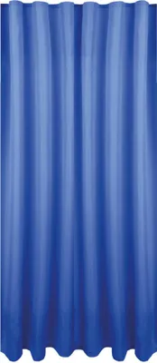 A blue curtain hanging vertically.