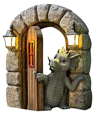 Immagine prodotto di Figura decorativa a forma di drago, realizzata in resina, adatta per l'uso all'esterno