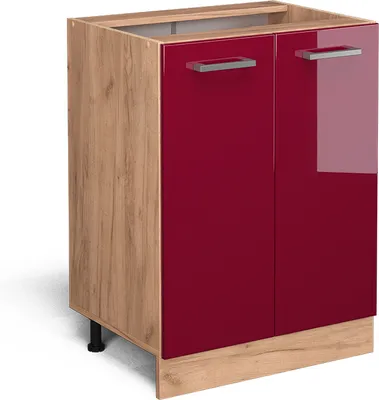 Obrázek produktu pro Spodní skříňka kuchyňské linky Vicco R-Line Červená vysoký lesk 60 cm bez pracovní desky, Model 37136