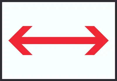 Produktbild von Richtungspfeil rechts links Schild waagerecht rot weiss schwarz Pfeil A6 (105x148mm)