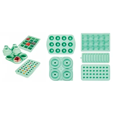 Produktbild von 6-tlg. Eiswürfelform Set Silikon Behälter Eisformen Set diverse Formen Kugel von Ernesto®
