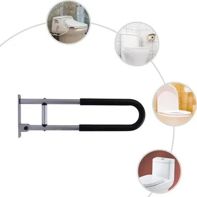 Produktbild von Famanu Haltegriff Toilet - Stabilität und Sicherheit - Max. 120 kg Tragkraft - Aluminium - 60 cm x 15 cm
