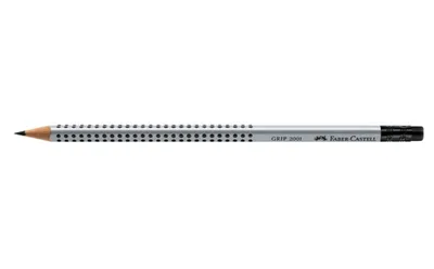 Image de Faber-Castell Crayon GRIP 2001 117201 avec gomme B gris argenté
