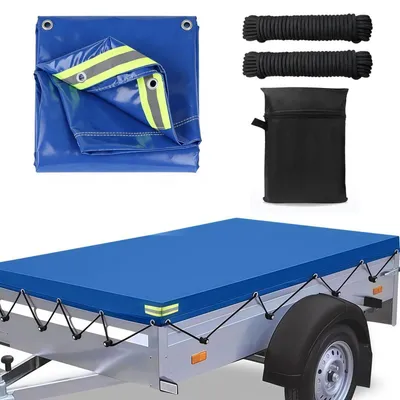 Image de Bâche de protection pour remorque, dimensions 210 x 115 x 10 cm, imperméable, tissu Oxford 420D