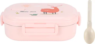Produktbild von Isolierte Lunchbox, auslaufsicher, Edelstahl, Bento-Box, japanischer Lebensmittelbehälter für Kinder (Pink)