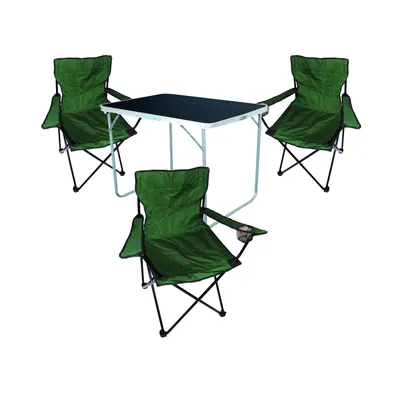 Produktbild von 4-tlg Camping Set Gartenmöbel Campingtisch 3 Campingstuhl Klappstuhl