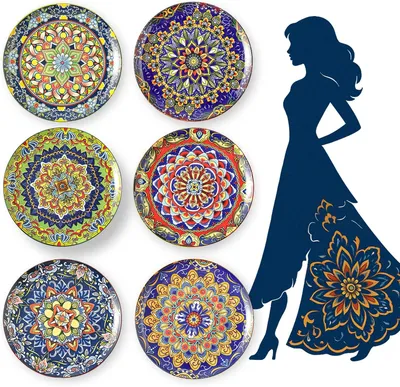 Produktbild von Speiseteller-Set 6 Stück, 26,7 cm, Porzellan, für Pasta, mikrowellengeeignet