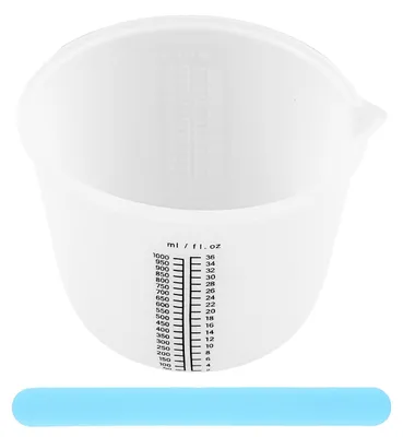 Silikon-Messbecher 1000 ml mit Skala und Rührstab, transparent