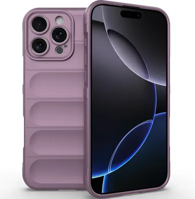 Produktbild von Handyhülle für iPhone 16 Pro Max Weich TPU Silikon Stossfest Anti-rutsch Hülle Lila