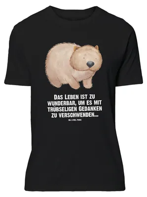 Produktbild von Mr. & Mrs. Panda Größe L T-Shirt Wombat - Schwarz - Geschenk, Tshirt, Shirt, Das Leben Ist schön, Australien, Spruch, Motivation, mit, Lustige Sprüche
