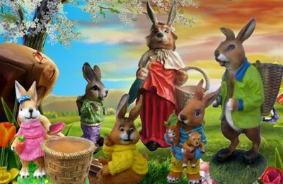 Produktbild von Hase 80cm hoch Dekorationsfigur - Polyresin - lebensgroß - für draußen