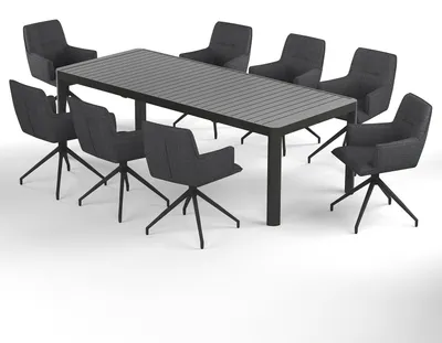 Produktbild von home24 Gartenessgruppe - 9-teilig - Stahl / Polyester