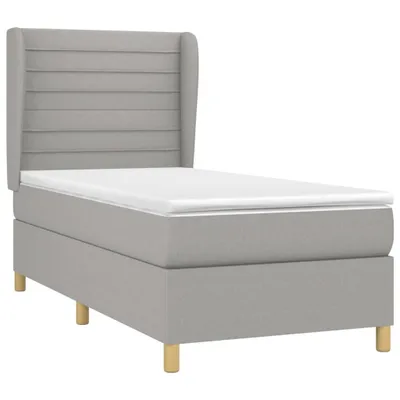 Produktbild von vidaXL Boxspringbett mit Matratze Hellgrau 90x200 cm Stoff