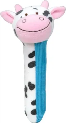 Imagen del producto de Fiesta Crafts: Sonajero de peluche para bebés, "Squeakaboo", juguete colorido