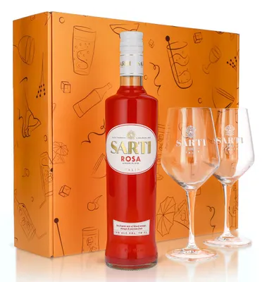 Produktbild von Sarti Spritz Geschenkset 0,7l Flasche 14,0 % Vol. + Spritzgläser|Orange