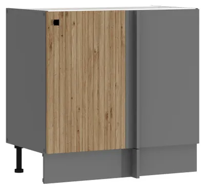 Produktbild von Küche AVA Artisan Eckunterschrank 105 cm Lamellenoptik Küchenzeile Einbauküche