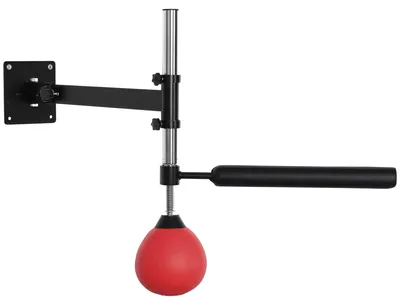 Productafbeelding van Boksrek met speedball en reflexstang, wandmontage, in hoogte verstelbaar, zwart/rood