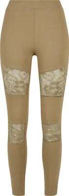 Image de Dámské leginy Urban Classics Ladies Laces Inset Leggings khaki - S