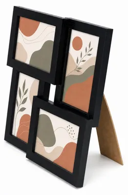 Produktbild von Bilderrahmen Collage für 4 Fotos Galerierahmen Wanddeko für Fotowand - Farbe: Schwarz | Format: 10x15