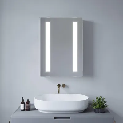 Produktbild von AQUABATOS LED Badspiegelschrank 50 x 70 cm Spiegelschrank mit Beleuchtung Dimmbar IR-Sensor Antibeschlag Bad Schrank mit Ablage