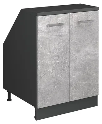 Productafbeelding van Kast voor schuine wand Vicco Rion Beton 60 x 81.6 cm met 2 deuren, kastromp 60 cm diepte, Model 60388