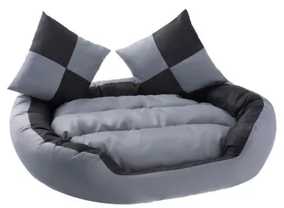 Obrázek produktu pro Petstuff Pelíšek pro psa, šedý / černý, 110 x 80 x 23 cm