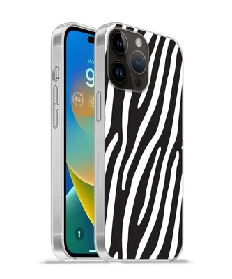 Produktbild von MuchoWow® Handyhülle Schutzhülle Hülle für Apple iPhone 14 Pro - Softcase Tiere - Zebradruck - Schwarz Silikon Softcase Handy Hülle - Umschlag