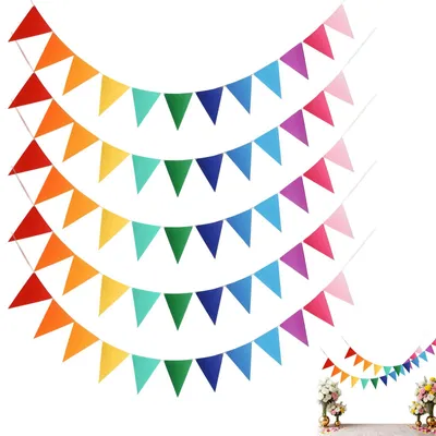 5er Set Filz Wimpelkette Regenbogen 2,5 m DIY