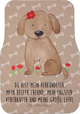 Produktbild von Mr. & Mrs. Panda Fußmatte Auto Hund Dame - Hundeglück - Geschenk, Verliebt, Automatte, Hunde, Liebe, Liebenswert, Autoteppich, Hundeliebe, Sprüche, Fahrerseite, Fürs