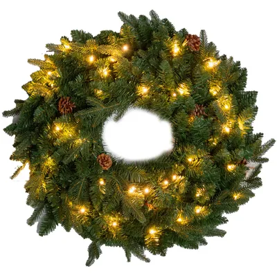 Produktbild von Weihnachtskranz mit LED und Tannenzapfen, Ø 60 cm