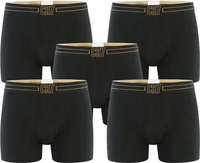 Produktbild von Boxershorts Cr7 Herren Cristiano Ronaldo Boxershorts 5er-Pack Schwarz-Gold Schwarz