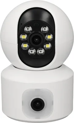 Image de Caméra de surveillance à double lentille 1080p sans fil domestique WiFi 360 degrés PTZ -Détection de mouvement de rotation