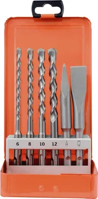 Produktbild von Projahn Hammerbohrer Meißel Set 6-tlg. (Ø 6, 8, 10, 12 mm, Spitz-, Flachmeißel)