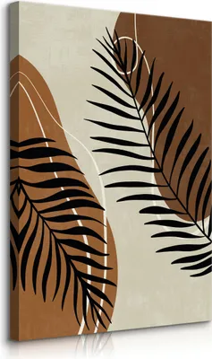 Produktbild von Muralo Leinwandbild Canvas PALMENBLÄTTER Pflanzen Abstraktion Boho für Esszimmer Br. 40cm x Hö. 60cm
