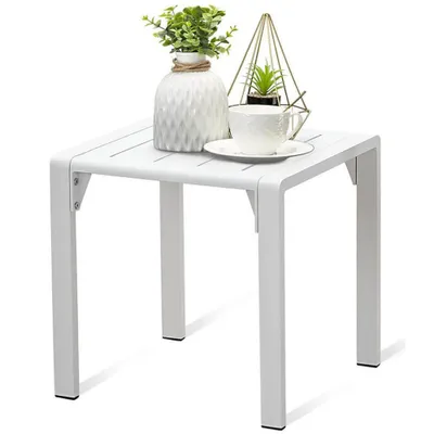 Produktbild von MEXO Gartentisch Couchtisch für 1-2 Personen Aluminium-Rahmen, wetterfest, robuste (Balkontisch, Gartentisch, 1-St., 44 x 44 x 41 cm)
