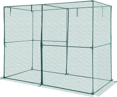 Obrázek produktu pro SucceBuy ochranný stan pro rostliny, 2396 x 1200 x 1800 mm, se síťovým krytem, dveřmi na zip, ochrannou klecí pro venkovní vyvýšené záhony, krycí sítí pro zahradu, terasu a trávník