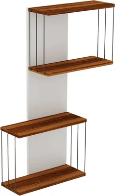 Produktbild von Regal Dpaliott, Gestell, Wandregal, Mehrzweckregale, 65x19h96 cm, Eiche und Weiß