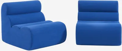 Produktbild von sweeek - 2er-Set modulare Lounge-Sessel mit Stoffbezug  - Elektroblau