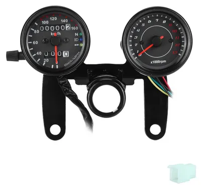 Obrázok produktu pre 12 V, 0–160 km/h, 13 000 ot./min, LED podsvietenie, rýchlomer, počítadlo kilometrov, otáčkomer, univerzálny prístroj na motocykel, dodatočná montáž